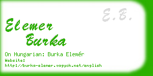 elemer burka business card
