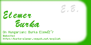 elemer burka business card